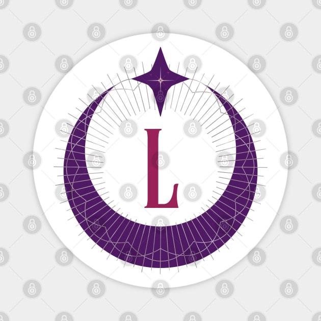 L - Moon Monogram Magnet by Mazzlo Shop